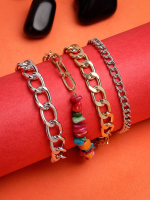 Scintillare by Sukkhi Alloy Gold-plated Bracelet Set(Pack of 4)