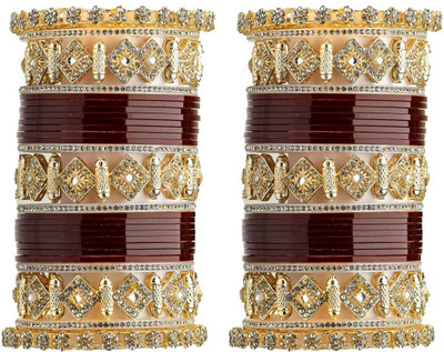 SBS Alloy Beads, Pearl, Cubic Zirconia Gold-plated Chudas(Pack of 62)