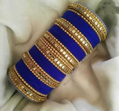 Ha Meem Metal, Alloy Gold-plated Bangle Set(Pack of 10)
