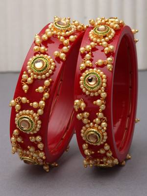 ZENEME Plastic Gold-plated Bangle Set(Pack of 2)