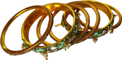 StyleNine Brass Cubic Zirconia Bangle Set(Pack of 6)