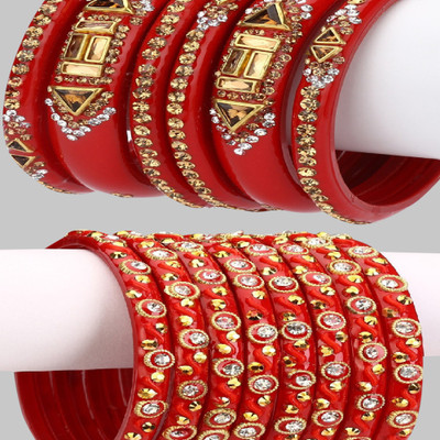 AFAST Glass Enamel Bangle Set(Pack of 14)