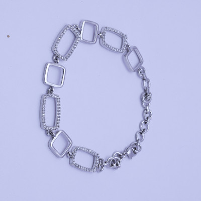 Radhe STORE Alloy Diamond Silver Coated Bracelet