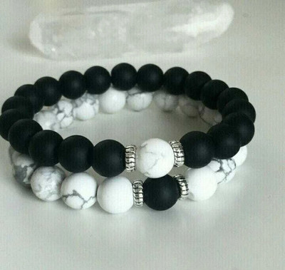 Agatesvibe Stone Beads Bracelet(Pack of 2)