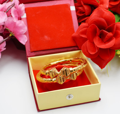 SATTIK Brass Gold-plated Kada(Pack of 2)