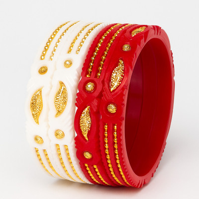 Maya Gold Traditions Brass Gold-plated Shakha Pola(Pack of 4)