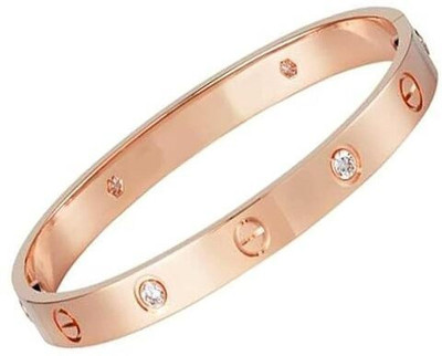 Ridhira Stainless Steel Cubic Zirconia Gold-plated Bracelet