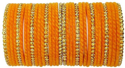 Suhagan Glass Beads Gold-plated Bangle Set(Pack of 34)