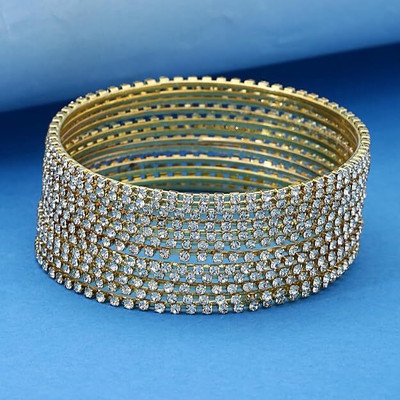 sg traders Plastic Crystal Bangle Set(Pack of 12)