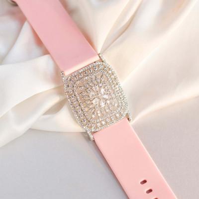 Opal Touch Brass Cubic Zirconia Rhodium Bracelet