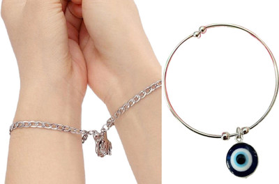 Veediic Hind Metal, Alloy Sterling Silver Bracelet(Pack of 4)