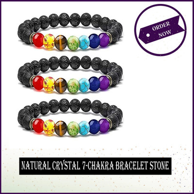 HEALINGGEMS 7 Chakra Agate Bracelet Set(Pack of 3)