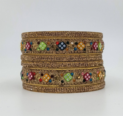 Rudra Plastic Diamond Bangle Set(Pack of 6)