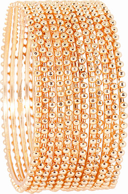 HOMOZE Metal Gold-plated Bangle Set(Pack of 12)
