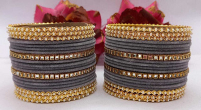 SSONLINEBAZAR Alloy Pearl Bangle Set(Pack of 10)