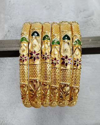 Shree Enterprises Brass Gold-plated Bangle Set(Pack of 6)