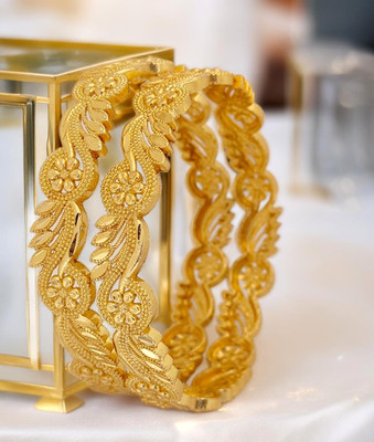 Jewels Kafe Brass Gold-plated Bangle Set(Pack of 2)