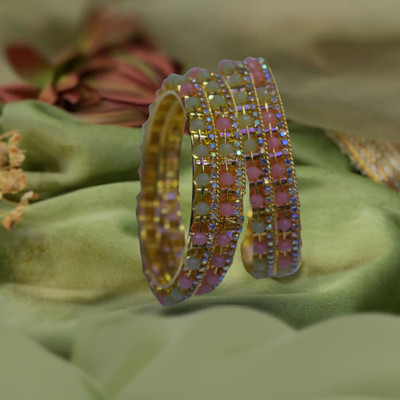 Jiniya Enterpeise Stone Bangle Set(Pack of 4)