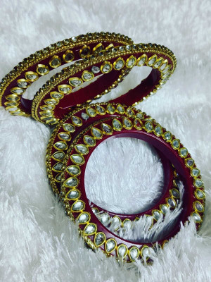 OJHA Plastic Gold-plated Bangle Set(Pack of 2)