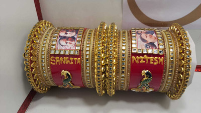 SP PHOTO CHURA Plastic Beads Bangle Set(Pack of 2)