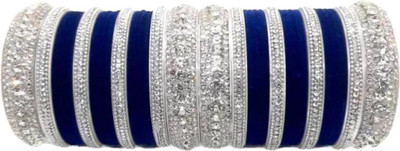 Mayra Creation Metal, Plastic Zircon Silver Bangle Set