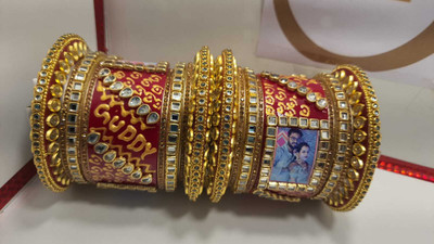SP PHOTO CHURA Plastic Pearl Bangle Set(Pack of 2)