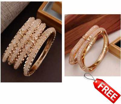 Ronakswear Alloy Cubic Zirconia Gold-plated Bracelet Set(Pack of 4)