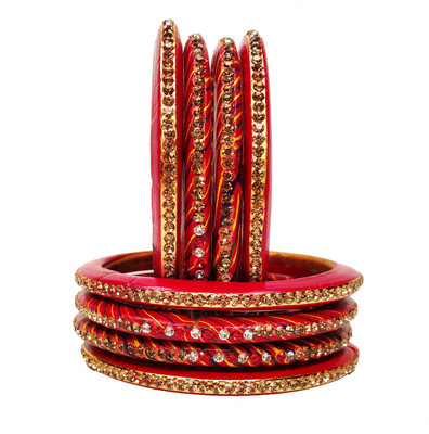 Lahthi Wala Lac Bangle Set(Pack of 8)