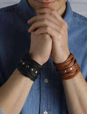SUBHADRA COLLECTIONS Leather Bracelet Set(Pack of 2)