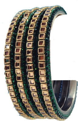 Shiv Brass Crystal Brass Bangle Set(Pack of 4)