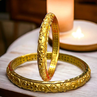 maa sitala store Copper Gold-plated Bangle(Pack of 2)