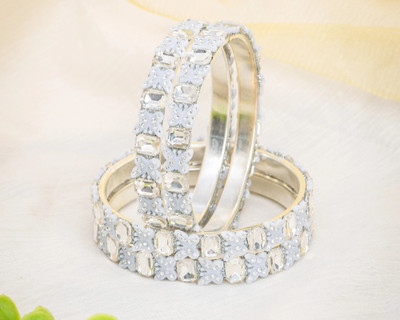 ShiyaShree Brass Cubic Zirconia Gold-plated Bangle Set(Pack of 4)