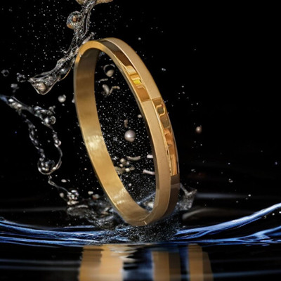 ADF Stainless Steel Gold-plated Kada