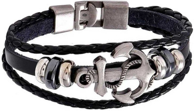 M Men Style Leather Charm Bracelet