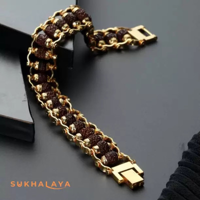 RADHEY Brass, Wood Beads Gold-plated Bracelet