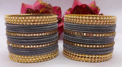 RV FASHION Alloy Pearl Bangle Set(Pack of 10)
