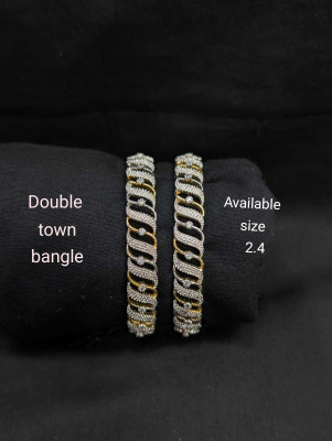 S R Enterprises Copper Gold-plated, Silver Coated Bangle Set(Pack of 2)