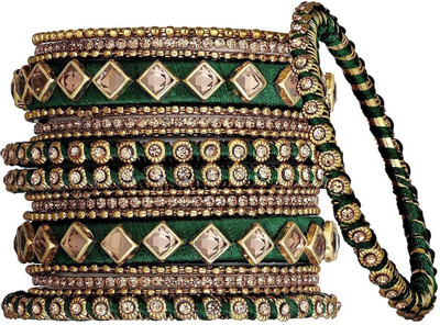 Oomph Alloy Beads, Crystal Gold-plated Bangle(Pack of 18)