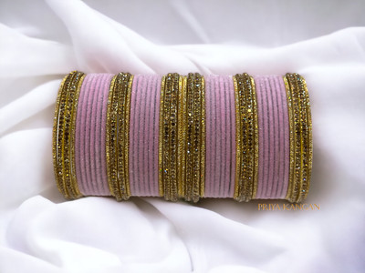 priya kangan Metal Zircon Bangle Set(Pack of 10)