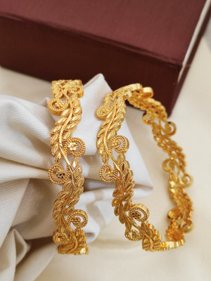 rahul Brass Gold-plated Bangle(Pack of 2)