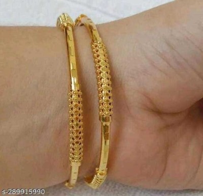 Palli Creation Brass Gold-plated Bangle Set(Pack of 2)