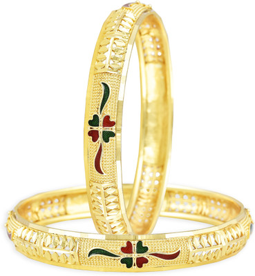 VIGHNAHARTA Alloy Gold-plated Bangle Set(Pack of 2)