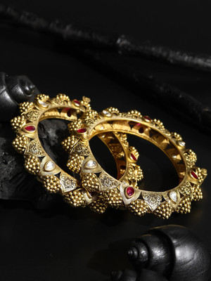 Priyaasi Alloy Gold-plated Bangle Set(Pack of 2)