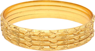moonplus Metal Gold-plated Bangle Set(Pack of 4)