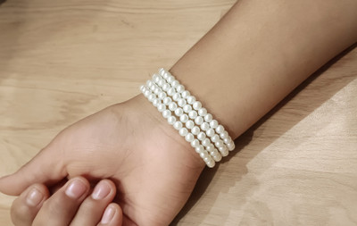 Falconjewels Fabric Pearl Bracelet Set(Pack of 4)