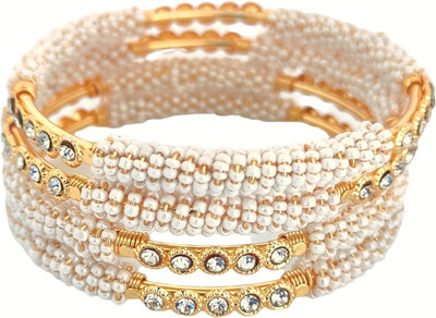 V FASHION JEWELLERY Alloy Gold-plated Bangle Set(Pack of 4)