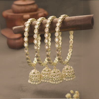 mankairoop Alloy Beads Gold-plated Bangle Set(Pack of 4)