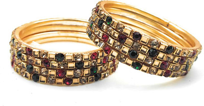 RAF dukan Crystal Crystal Gold-plated Bangle(Pack of 8)