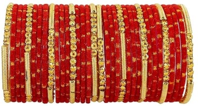 RIJB Glass Beads Bangle Set(Pack of 10)