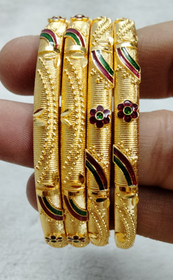 Shree Enterprises Brass Gold-plated Bangle Set(Pack of 4)